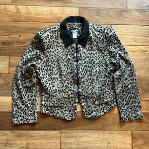Vtg 80s Jaclyn Hart leopard print cropped jacket